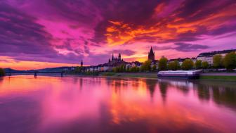 Sonnenuntergang Rhein Mainz-Bingen: Ein unvergessliches Naturschauspiel am Rhein Sonnenuntergang Rhein Mainz-Bingen: Ein unvergessliches Naturschauspiel am Rhein